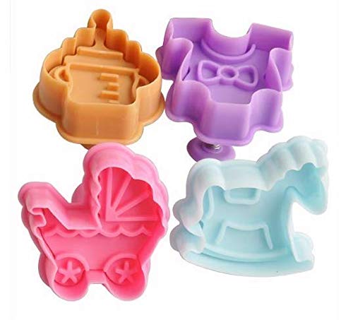 1 Set – 4 Piezas. Cutters bebé de Juguete Cortadores Galletas fürmen F. mazapán Fondant Tartas Decoración para Tartas Pasteles Hornear diarias Objetos [Kitchen]