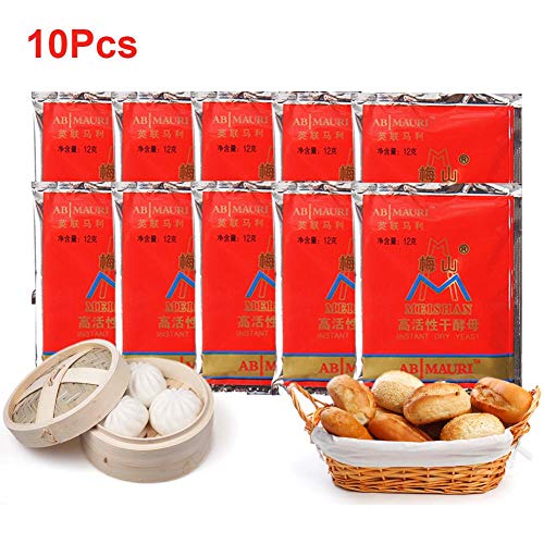 10 paquetes 12 g / paquete Levadura en polvo de levadura seca altamente activa Horneado tostadas de pan galletas levadura en polvo Pruebe panqueques, pasta, masa de pizza, muffins, pasteles y más