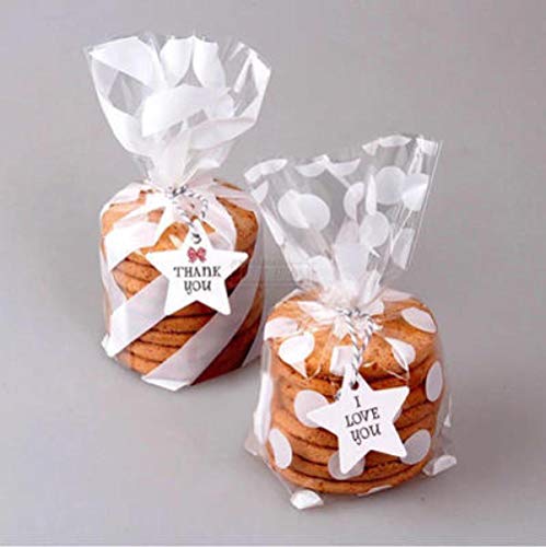 100 bolsas de dulces de bolsillo plano vertical de lunares dorados-Golden dot 13 * 21 * 4.5cm