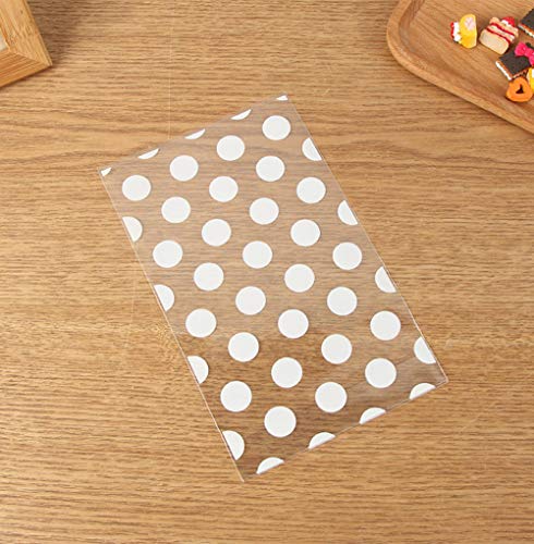 100 bolsas de dulces de bolsillo plano vertical de lunares dorados-sarga dorada 13 * 21 * 4.5cm