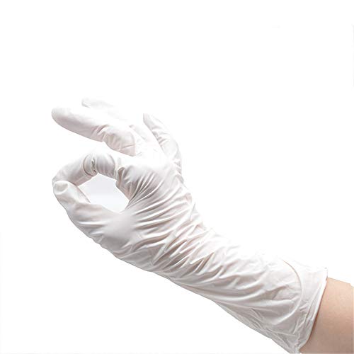 100 / caja desechable guantes de nitrilo blanco para uso alimenticio horneado catering cocina laboratorio electrónica fábrica fábrica   M