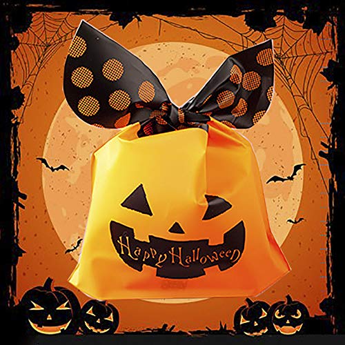 100 Piezas de Bolsos Dulces de Halloween, Divertidas Bolsas de Regalo de Calabaza Para la Fiesta de Halloween, Happy Halloween Treat Bag para Sweet Cookie, 2 Estilos