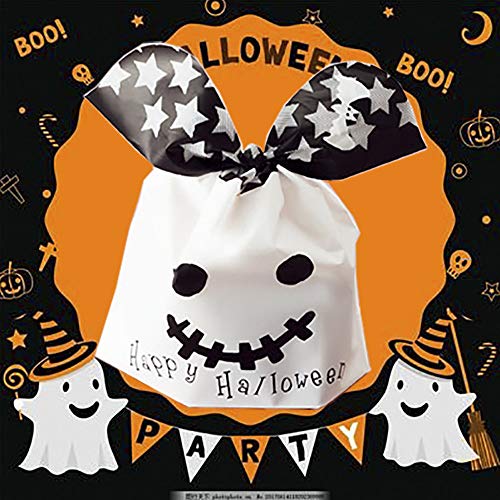 100 Piezas de Bolsos Dulces de Halloween, Divertidas Bolsas de Regalo de Calabaza Para la Fiesta de Halloween, Happy Halloween Treat Bag para Sweet Cookie, 2 Estilos