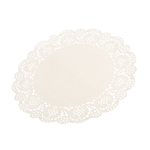 100 Piezas Redondas Blondas De Papel Blanco Pastillas De Tortas De Papel Hueco Del Cordón Tapetitos De Papel