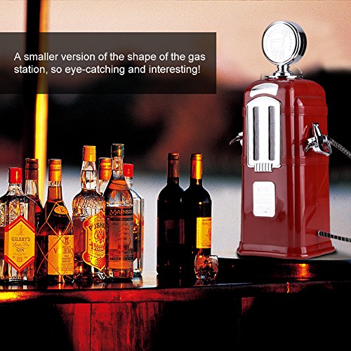 1000cc Dispensador de Cerveza, Estación de Bebida con Doble Boquilla Bomba Licor Alcohol Cerveza Dispensador de Bebidas(Red)
