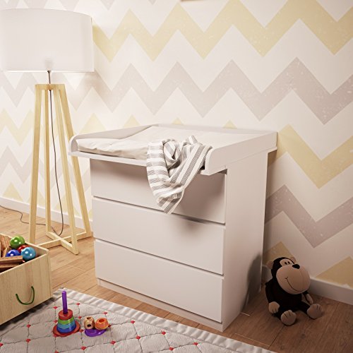 1011823743, Polini Kids Wickelaufsatz für Kommode MALM IKEA in weiß, 1353.9