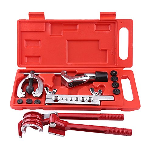 11 pcs Herramienta de Abocardado, Kit de Campana de Tubería Kit de Reparación de Tubería de Combustible de Freno y Doblador de Tubería