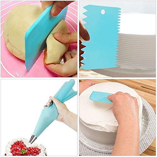 110-Piece Decoración de Pasteles kits insumos, bolsos los pasteles silicona formación hielo más suave tuberías Boquillas acoplador flor Nails Lifter para Cupcakes Galletas la hornada Herramientas