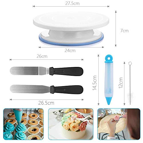 110-Piece Decoración de Pasteles kits insumos, bolsos los pasteles silicona formación hielo más suave tuberías Boquillas acoplador flor Nails Lifter para Cupcakes Galletas la hornada Herramientas