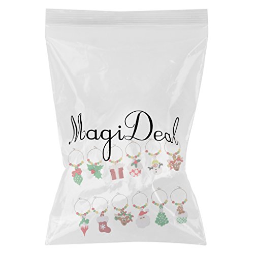 12 Piezas Dije Copa de Vino para Navidad Marcador de Anillo Decoración de Mesa Xmas