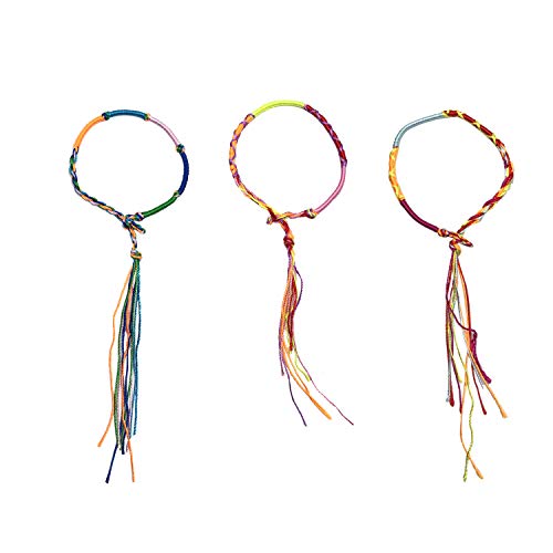 120 Pz Pulseras Trenzadas Hechas a Mano, Allazone Coloridas Pulseras de Amistad Pulsera para Muñeca y Tobillo