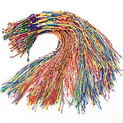 120 Pz Pulseras Trenzadas Hechas a Mano, Allazone Coloridas Pulseras de Amistad Pulsera para Muñeca y Tobillo