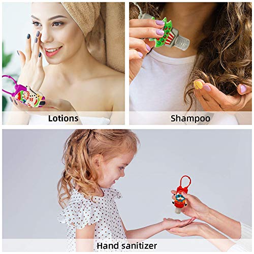 12pcs Botellas De Viaje Plastico con Pinzas y Caricaturas para Niños en la Escuela el Viaje el Aire Libre y el Campamento