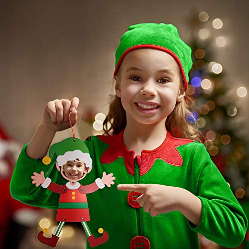 16 Piezas de Adornos de Imagen de Navidad Marcos de Fotos de Recuerdo de Arte Navideños Marco de Adorno Colgante de Madera para Bricolaje de Hogar Decoración de Santa Árbol de Navidad Muñeco de Nieve