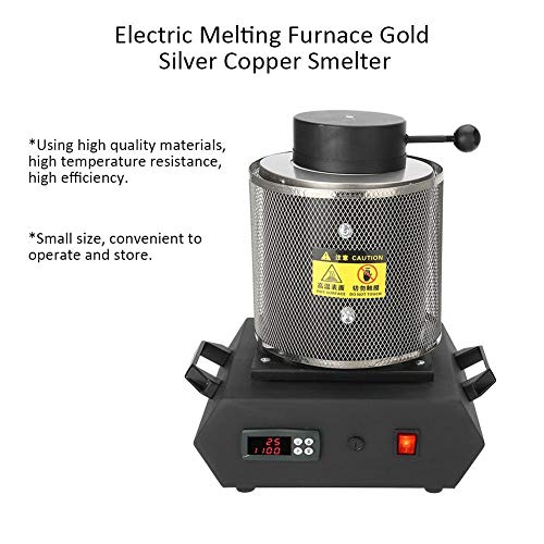 1KG/2KG Horno de fusión eléctrico Máquina de fundición automática digital para barra de vertido de joyas de metal dorado 1400W 1100 ℃(2KG, 220V UE)
