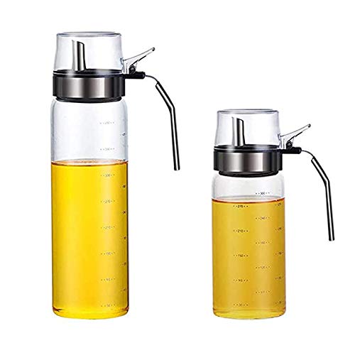 2 paquetes de dispensador de aceite y vinagre, 17 oz y 10 oz ensalada aderezo cruet botellas de crista