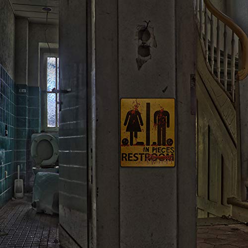 2 Piezas Adhesivos Sangrientos de Halloween Adhesivo de Señal de Baño de Miedo Adhesivos de Pared de Puerta de Halloween Decoración para Fiestas Temáticas de Ghost House y Horror