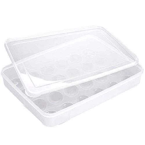 2 Piezas Caja Envase para Huevos, Cartón de Huevos Plástico, para la Nevera Caja con Tapa Huevera Plástico, Puede Contener 24