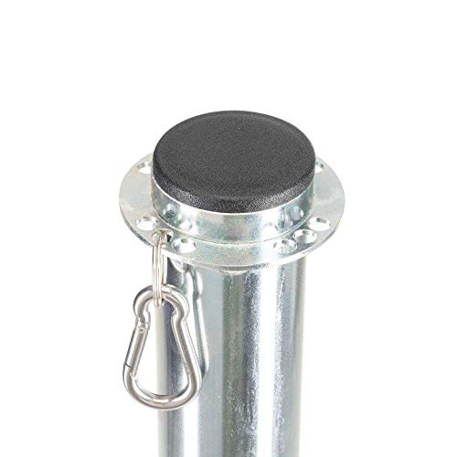 2 POSTES DE DELIMITACION BLANCOS DE ACERO GALVANIZADO RESISTENTE