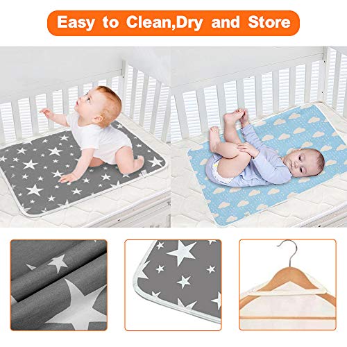 2 unidades de cambiador de bebé – Cambiador de pañales plegable para viaje, grande, impermeable, lavable, para bebés recién nacidos y niños, portátil, plegable, cambiador de pañales