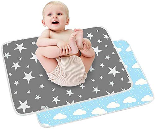 2 unidades de cambiador de bebé – Cambiador de pañales plegable para viaje, grande, impermeable, lavable, para bebés recién nacidos y niños, portátil, plegable, cambiador de pañales