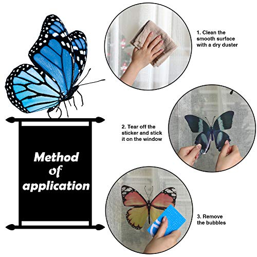 20 Adhesivos de Ventana de Mariposa Calcomanía Adhesiva de Ventana de Anticolisión para Evitar Choque de Pájaro en Ventana Adhesivo de Vinilo No Adhesivo Decoración Adhesiva de Pegatina de Mariposa