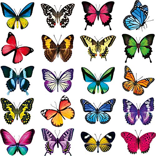 20 Adhesivos de Ventana de Mariposa Calcomanía Adhesiva de Ventana de Anticolisión para Evitar Choque de Pájaro en Ventana Adhesivo de Vinilo No Adhesivo Decoración Adhesiva de Pegatina de Mariposa