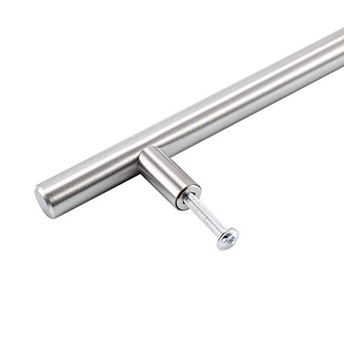 20 unids Tiradores para Puerta Manijas de Barra en T de Acero Inoxidable para Muebles Armario de Cocina Cajón Gabinete Mobiliario y Puertas Interiores