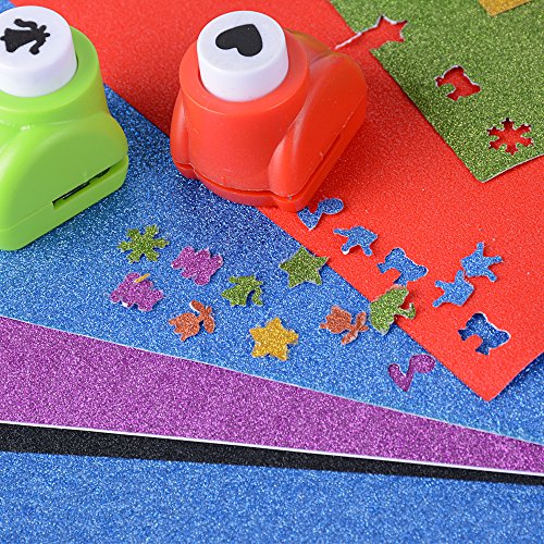 20pcs Cartulinas A4 de Colores Adhesivas de Purpurina Pegatina Papel para Decoración, Manualidades DIY Scrapbook Tarjetas