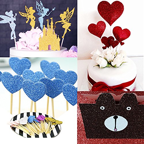 20pcs Cartulinas A4 de Colores Adhesivas de Purpurina Pegatina Papel para Decoración, Manualidades DIY Scrapbook Tarjetas