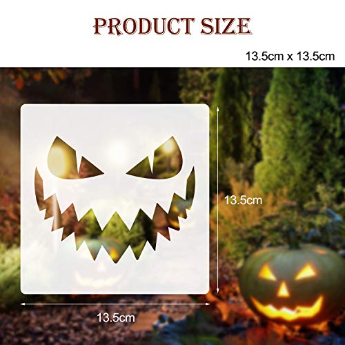 25 Piezas Plantillas Reutilizables de Cara de Dibujo Calabaza Halloween Plantillas de Plástico Tema Halloween Plantilla Pintura Decorativa Halloween para Tallado Calabaza Pintura Bricolaje