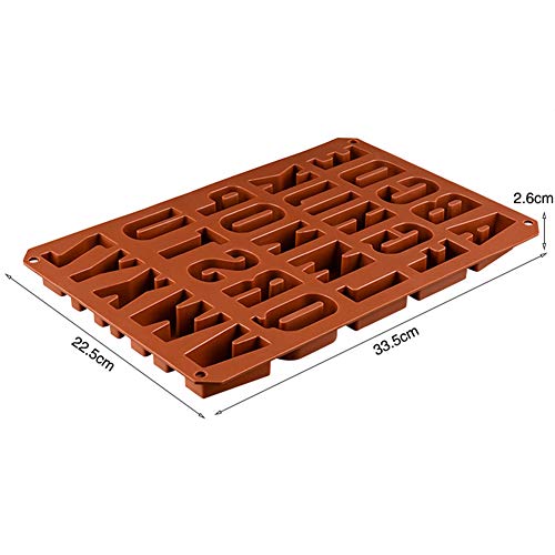26 Letras Inglesas Chocolate Silicona Moldes, Moldes de Jabón, Molde de Silicona para Hornear para Chocolate DIY, Cubitos de Hielo, Galletas, Pasteles