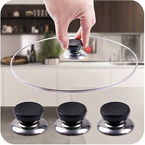 2pcs Chytaii Tirador para Tapa de Olla Recambio Repuestos Accesorio Utensilios de Cocina Mango de Tapa Reemplazable Pomo de Tapa para Cacerola Accesorio de Cocina 5.3 * 7CM
