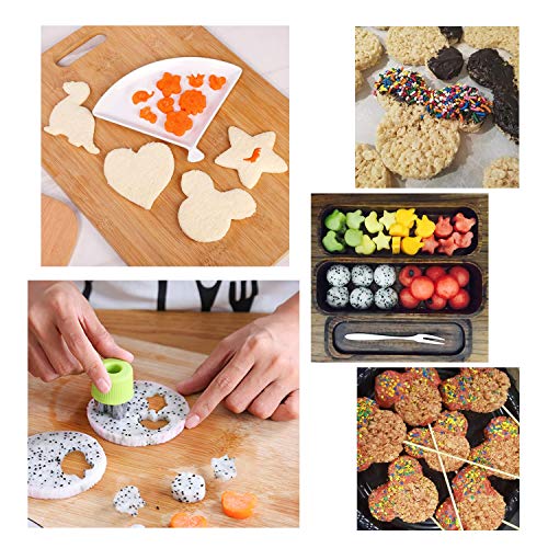 30 Piezas Cortadores de Galletas con Cubierta Protectora, Acero Inoxidable Moldes de Galletas con Tenedor para Cookie, Sandwiches, Fondant, Vegetale, Fruta, Forma Animal Fiesta Herramientas Decorativa