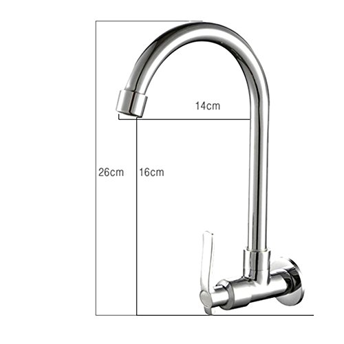 360° Giratorio Grifo de Cocina, latón Grifo de Cocina Caño Giratorio - Duradero Anticorrosivo Antical Monomando Agua fría Grifo fara Fregadero Encimera rifería