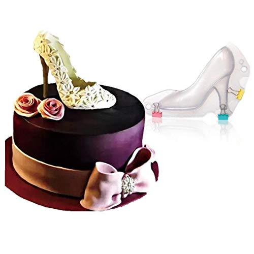 3D De Alta del Talón del Zapato De Tacón Alto De Plástico Pastel De Chocolate Molde del Torta De La Jalea del Molde De PVC Pastel De Bodas Decorar Molde De Cocción Herramienta De La Pasta De