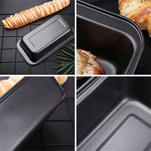 3Pcs Acero al Carbono Moldes para Pan, Recubrimiento Antiadherente Molde para Pasteles,Rectángulo Molde de Horno Tostado Molde,25×13×6.2cm