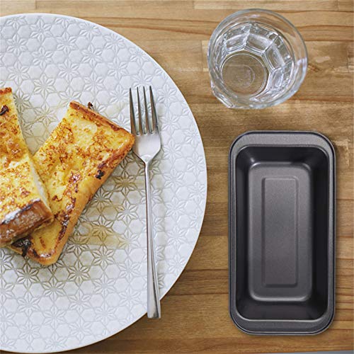3Pcs Acero al Carbono Moldes para Pan, Recubrimiento Antiadherente Molde para Pasteles,Rectángulo Molde de Horno Tostado Molde,25×13×6.2cm