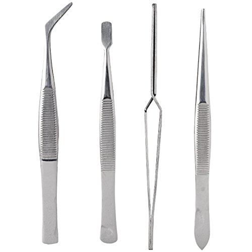 4 De Pinzas especiales, varios, Ancho, puntiaguda, acodado, pinzas de cruz Pinzas, especial, ideal para herramienta bricolaje, Hobby, presupuesto, manualidades, DIY, scrapbooking, de modelismo, etc..