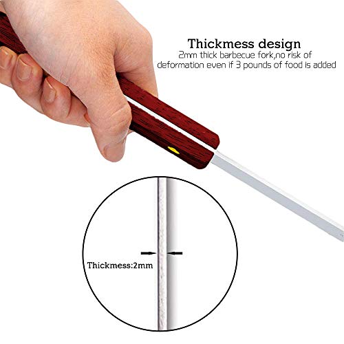 4 Piezas Brochetas Barbacoa de Acero Inoxidable, Brochetas Extralargas 60 cm Accesorio Barbacoa (01)
