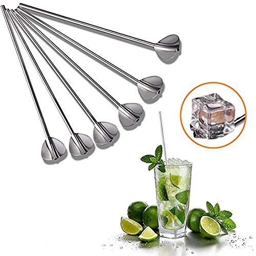 4 Piezas Cuchara de Pajitas de Acero Inoxidable, Pajitas de Cuchara de Metal Con Cepillo de Limpieza, Cuchara de Pajitas de Barman para Cócteles, Leche, Cerveza En El Bar, Oficina, Cafetería, Hogar