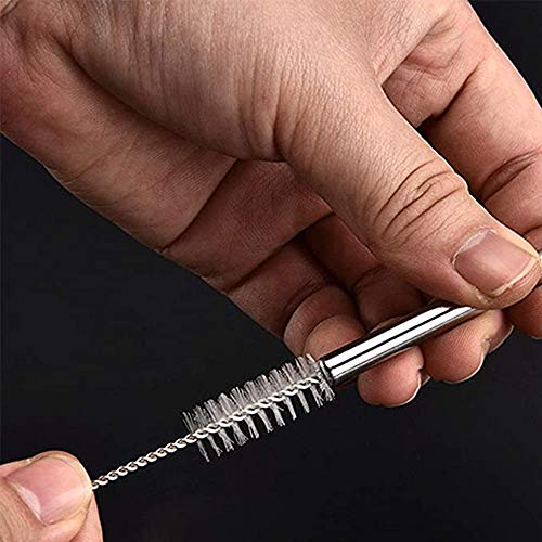 4 Piezas Cuchara de Pajitas de Acero Inoxidable, Pajitas de Cuchara de Metal Con Cepillo de Limpieza, Cuchara de Pajitas de Barman para Cócteles, Leche, Cerveza En El Bar, Oficina, Cafetería, Hogar
