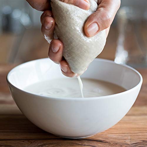 4 Piezas de Bolsa de Muselina de Algodón de Filtro de Leche Bolsa de Alimentos Bolsa de Estopilla para Yogur Café Té Zumo Vino (Grande (9,5 x 13,5 Pulgadas))