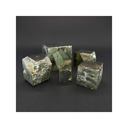 4 Piritas Cúbicas de Navajún La Rioja Pirita Piedra del Dinero Dorada Cubo Bruto Piedras Negocios Oro
