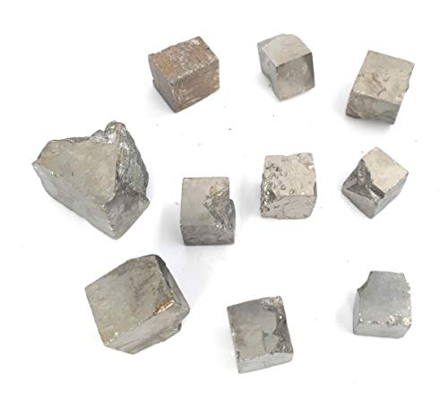 4 Piritas Cúbicas de Navajún La Rioja Pirita Piedra del Dinero Dorada Cubo Bruto Piedras Negocios Oro