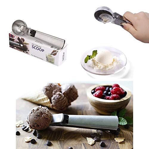 430 Helado de Acero Inoxidable Cucharada Fabricante de Bolas de Hielo Yogurt Congelado, Galleta, Masa, Bolas de Carne, Platos de Arroz, Helado Cuchara Herramienta