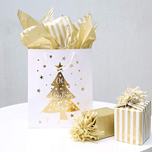 45 hojas de papel de regalo metálico dorado,Papel de Seda de Envolver Regalo Papel de Seda Blanco Dorado Metálico para envolver regalos