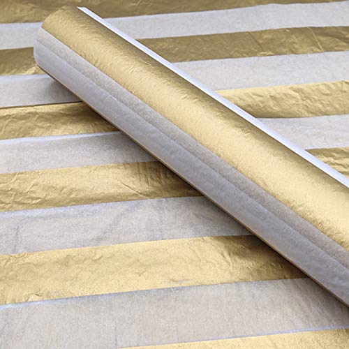 45 hojas de papel de regalo metálico dorado,Papel de Seda de Envolver Regalo Papel de Seda Blanco Dorado Metálico para envolver regalos
