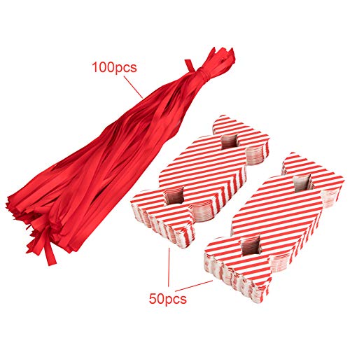 50 cajas de regalo navidad con 100 piezas de cuerda, cajas papel caramelo juego decorativa cajas de dulces, pasteles, galletas, dulces, Cupcakes, Candy y hecho a mano bebé de cajas de regalo(Small)
