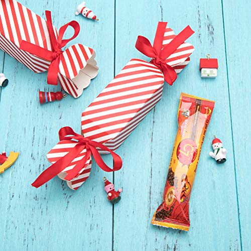 50 cajas de regalo navidad con 100 piezas de cuerda, cajas papel caramelo juego decorativa cajas de dulces, pasteles, galletas, dulces, Cupcakes, Candy y hecho a mano bebé de cajas de regalo(Small)